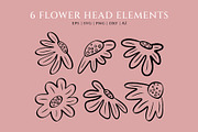 Linocut Daisies Clipart & Patterns, an Object Graphic by Ashley Katrina (Thumbnail 3 of 8)