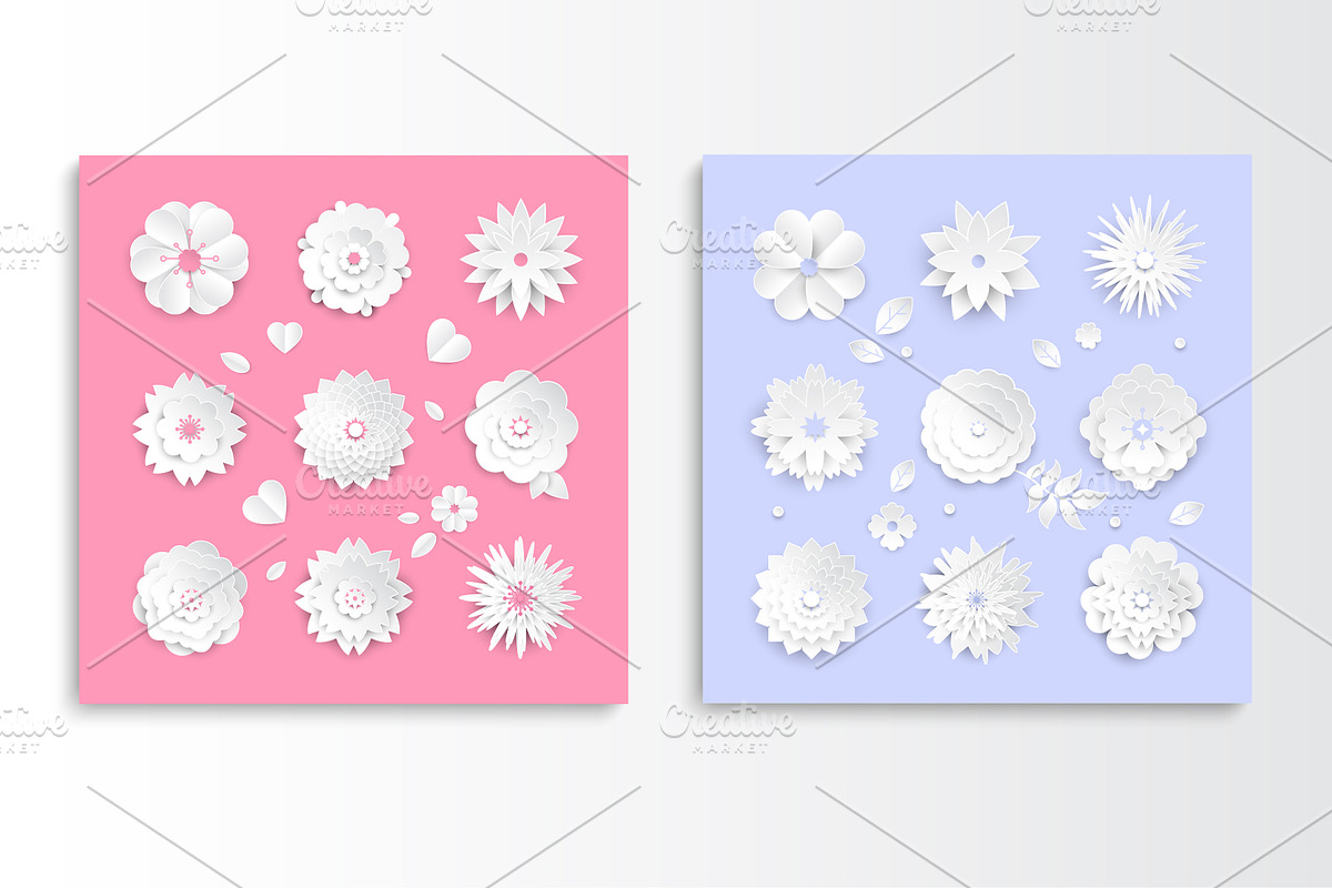 Paper Cut White Flowers Card Kit, a Templates & Theme by Boyko Pictures (Photo 7 of 16)