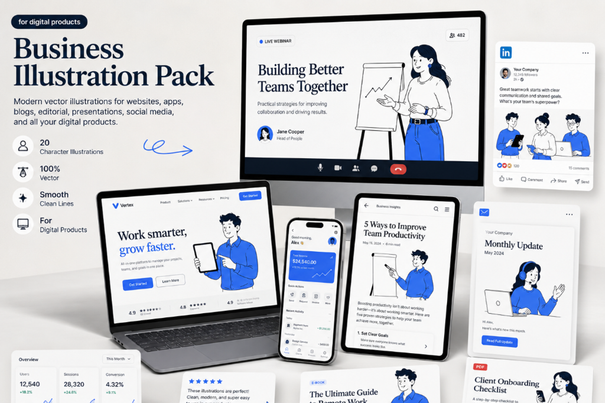 Business Illustration Asset Pack, an Object Graphic by Nerokanji_Designs (Photo 4 of 4)