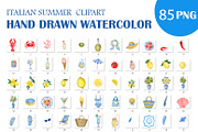 Watercolor Mediterranean Clipart PNG, a Food Illustration by PatternPalette (Thumbnail 2 of 9)