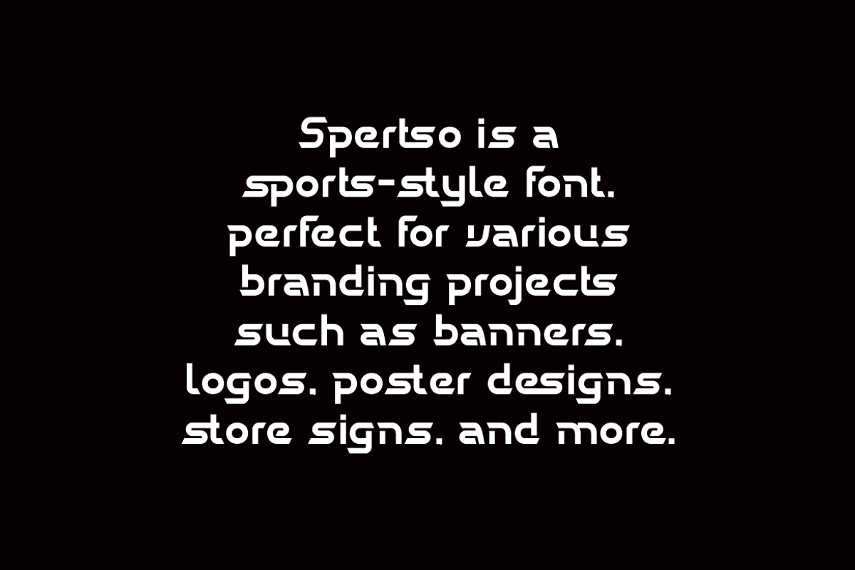 Spertso - Sports Font, a Sans Serif Font by Iqsiart Studio (Photo 5 of 8)