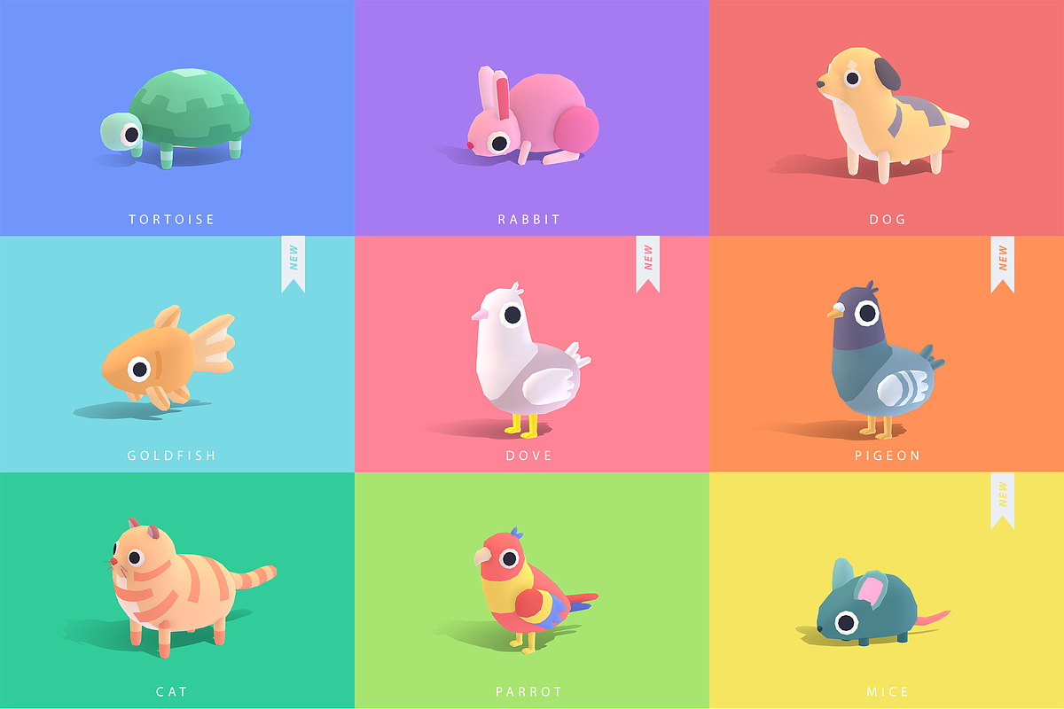 Quirky Series - Animals Mega Pack, an Animal 3D Model by Polydactyl (Photo 10 of 13)