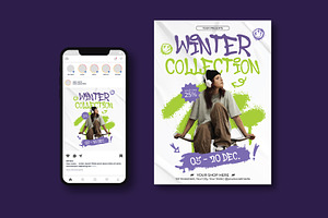 Winter Collection Flyer, a Flyer Template by iDoodle Studio
