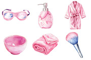 Watercolor Spa Clipart, an Illustration by CitraGraphics (Thumbnail 4 of 5)