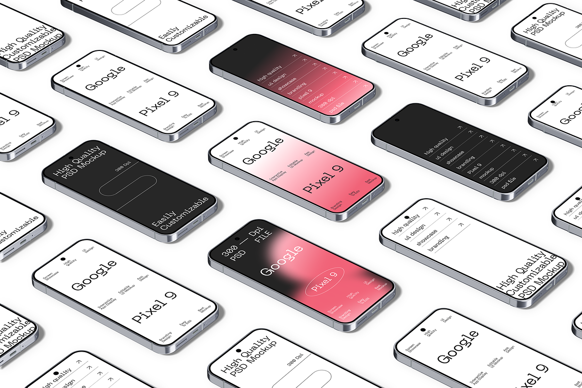 Pixel 9 Smartphone Mockup, a Device Mockup by Mockupdaddy (Photo 21 of 37)