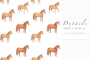 Seamless Watercolor Horse Pattern, a Pattern Graphic by Pati Charm Studio (Thumbnail 5 of 6)
