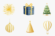 Watercolor New Year Clipart, an Illustration by CreationArt (Thumbnail 2 of 7)