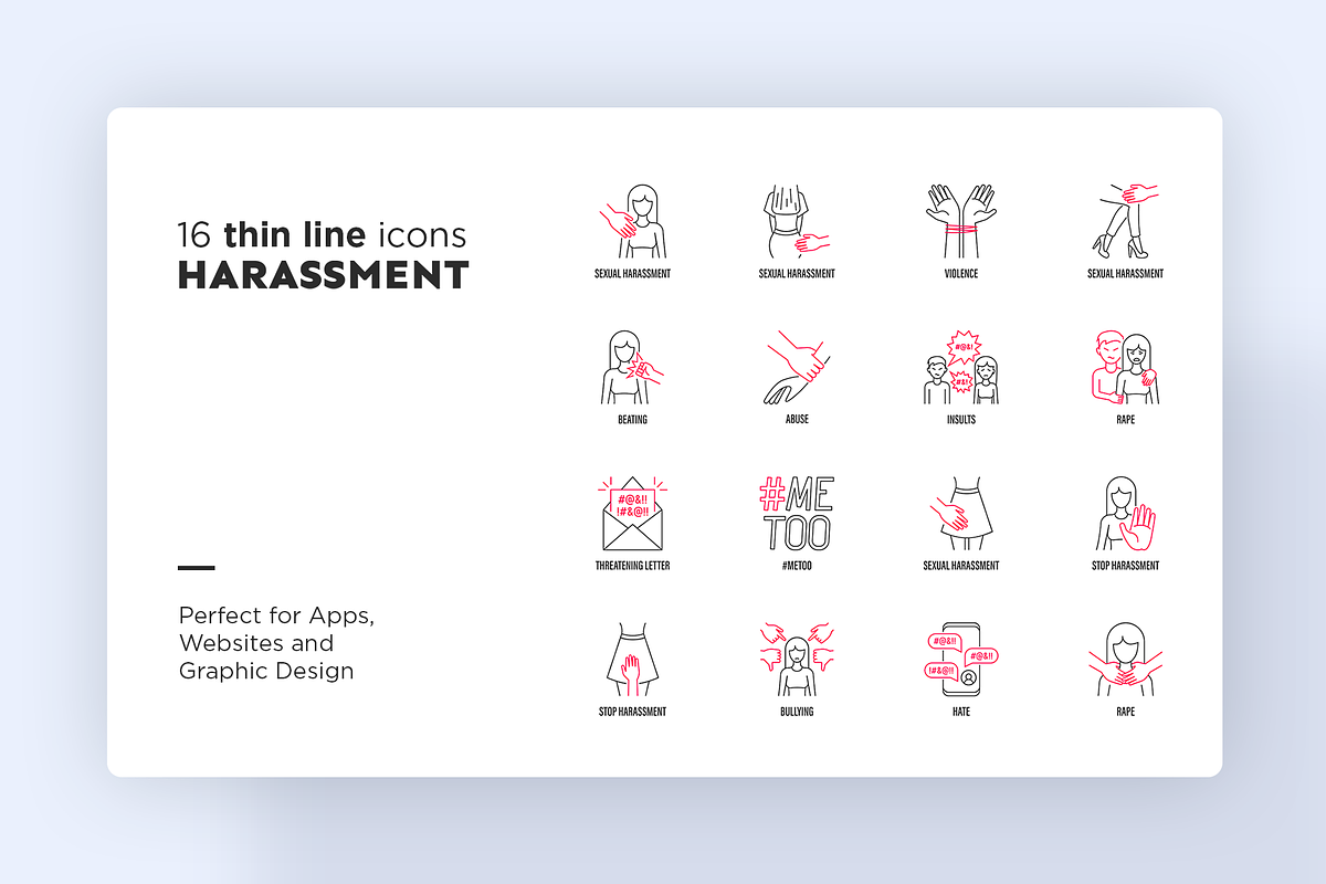 Harassment | 32 Icons Set Hand Drawn, an Outline Icon by Marina Silence (Photo 3 of 16)
