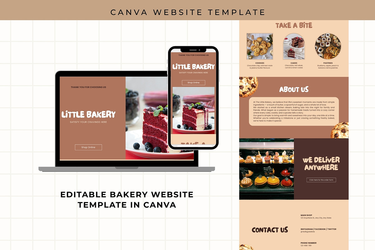 50+ Bakery Business Canva Templates, a Stationery Template by Anna Design Studio (Photo 12 of 14)