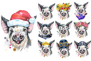 Watercolor pigs, an Animal Illustration by Watercolor fantasy (Thumbnail 5 of 10)