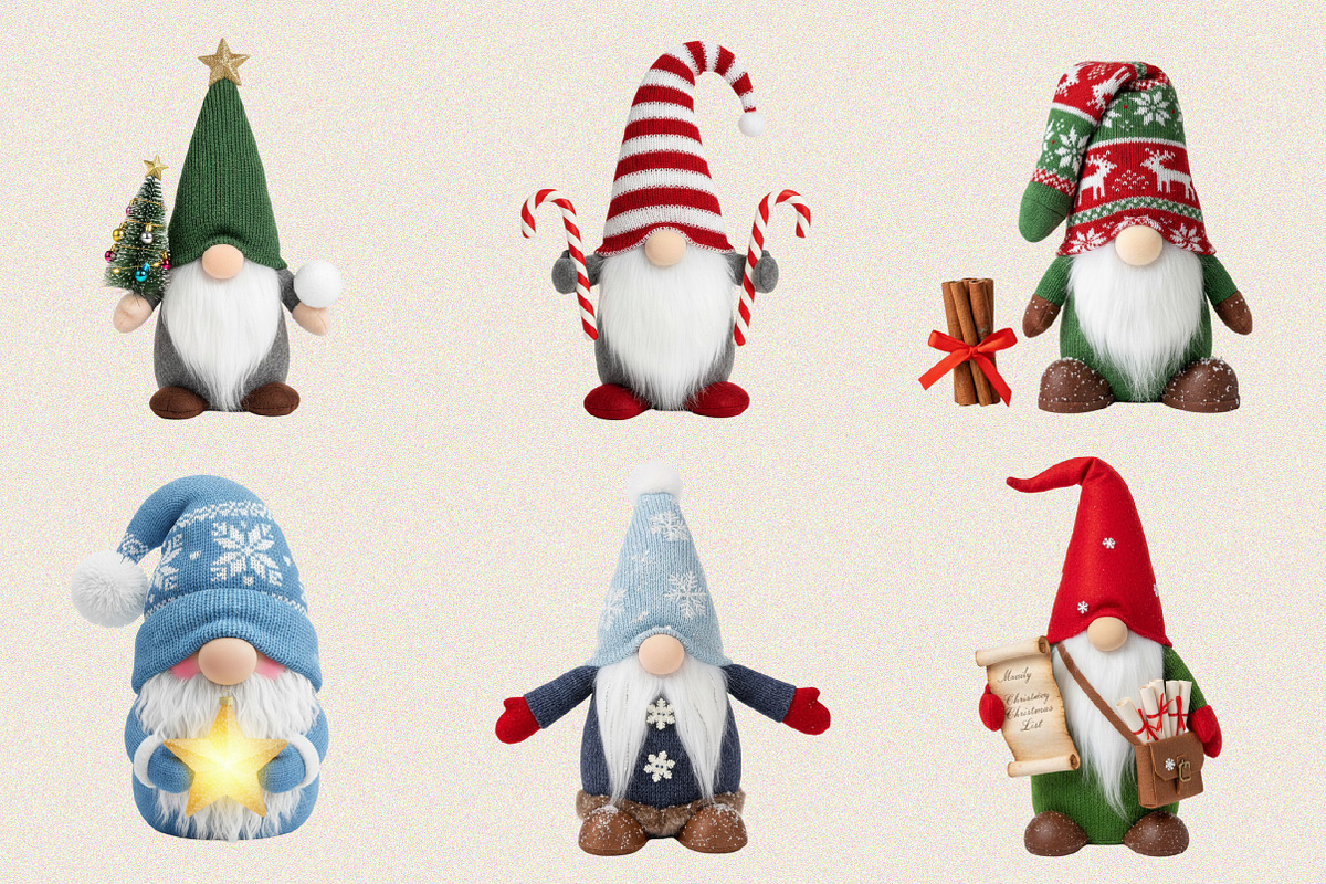 Christmas Festive Gnomes Clipart Bun, an Illustration by SVGArt (Photo 2 of 8)