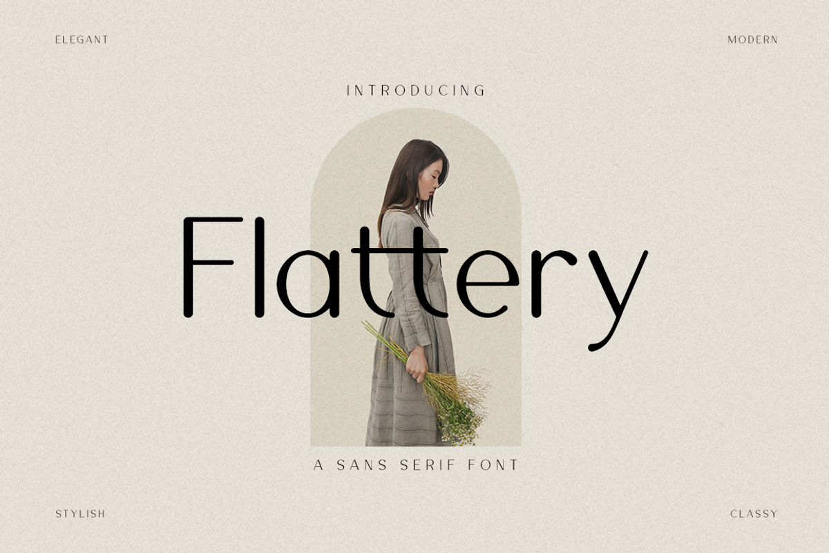 Flattery - Modern Stylish, a Sans Serif Font by RockboyStd (Photo 1 of 12)