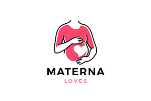 pregnancy love heart logo pregnant, a Branding & Logo Template by VASTARD STUDIO