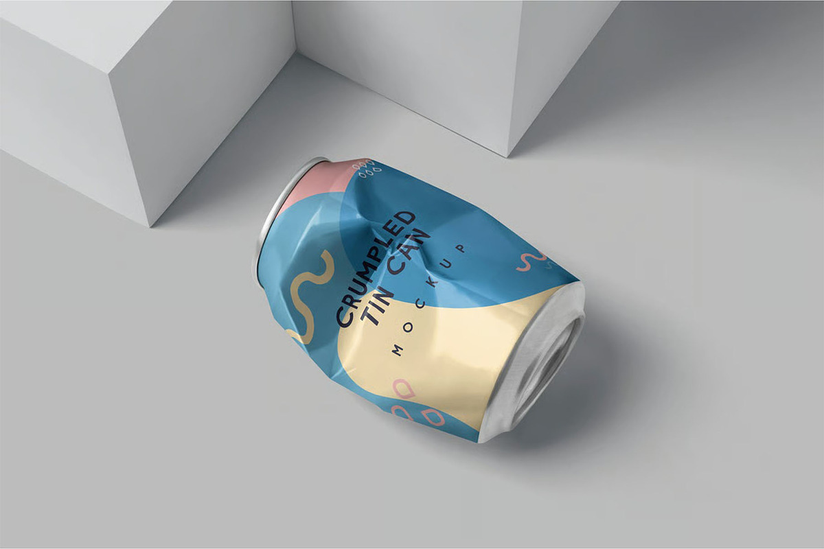 Crumpled Can Mockups, a Cups & Container Mockup by megostudi0 (Photo 4 of 6)