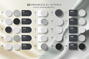 25 Procreate Stipple Shading Brushes