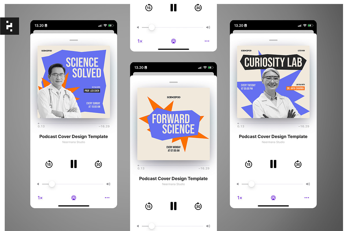 Science Podcast Cover, a Social Media Template by Neermana (Photo 1 of 4)