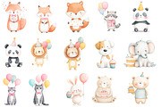 Watercolor Party Animal Clipart, an Illustration by Designworld (Thumbnail 3 of 5)