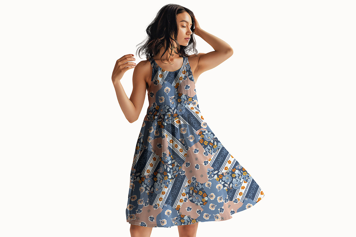 Ethnic Patchwork Floral Pattern, a Pattern Graphic by StudioGlouna (Photo 3 of 9)