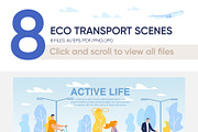 Eco Transport Vector Scenes, a Person Illustration by Tera Vector (Thumbnail 2 of 2)