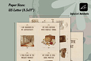 Dark Academia Affirmation Cards Zine, a Card Template by Digital Art Mahdiseño (Thumbnail 2 of 11)