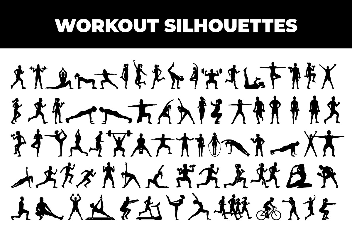 People Workout Vector Silhouette, an Object Graphic by nandinigraphics (Photo 1 of 3)