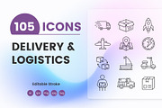 Delivery & Logistics Vector Icons, an Outline Icon by Grand Design (Thumbnail 1 of 4)