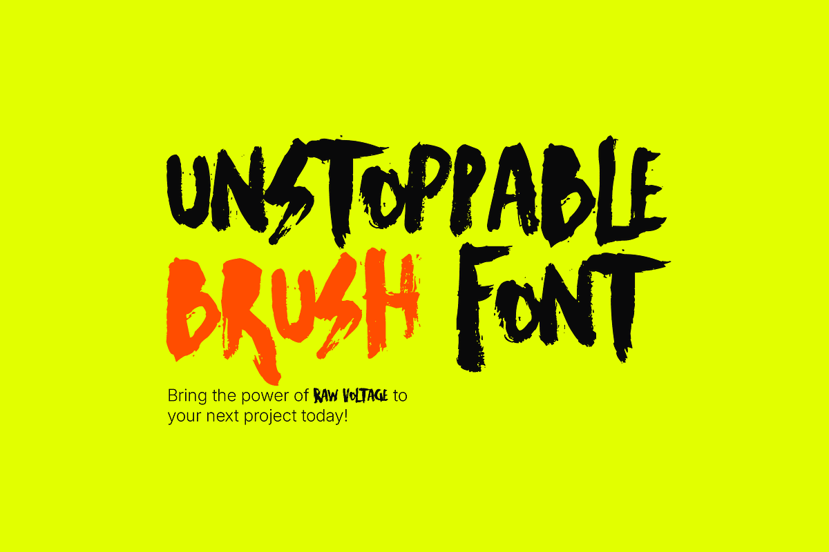 Raw Voltage – Aggressive Brush Font, a Handwritten Font by Letteratom (Photo 2 of 9)