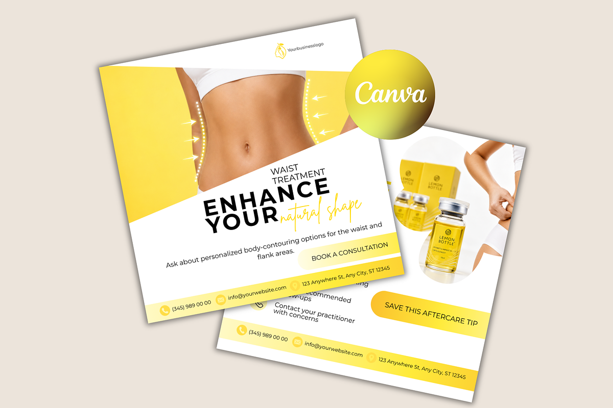Lemon Bottle Instagram Canva, a Social Media Template by Click & Create Co (Photo 4 of 4)