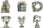Whimsical Icy Blue Christmas Bundle, an Illustration by CraftArtStudio (Thumbnail 2 of 6)