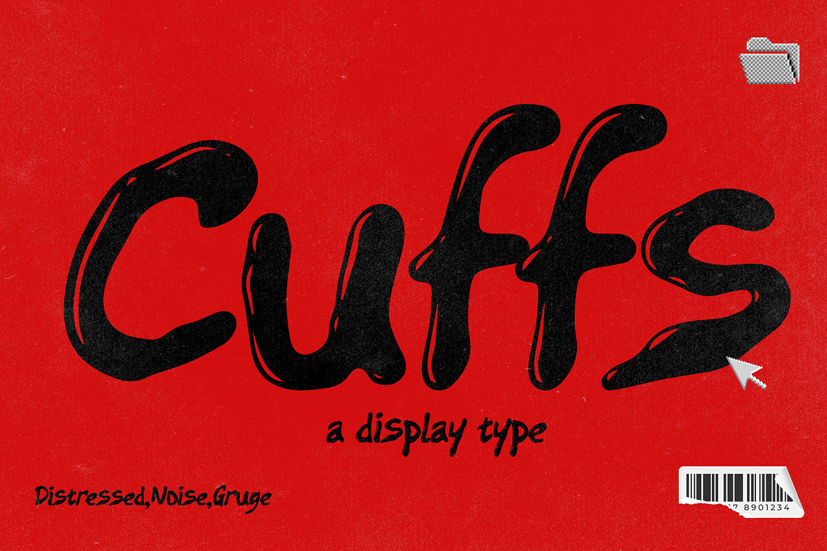 Cuffs Distressed Noise Display Font, a Handwritten Font by dansdesign (Photo 1 of 9)
