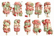 Whimsical summer ice cream clipart, an Illustration by Designworld (Thumbnail 3 of 5)