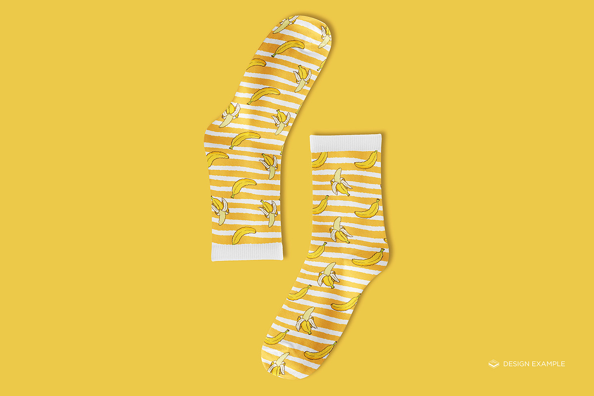 Mid Calf Crew Socks 2 Mock-up, a Packaging Mockup by Branda Keeps (Photo 7 of 17)