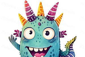 Funny Cartoon Monsters Stickers