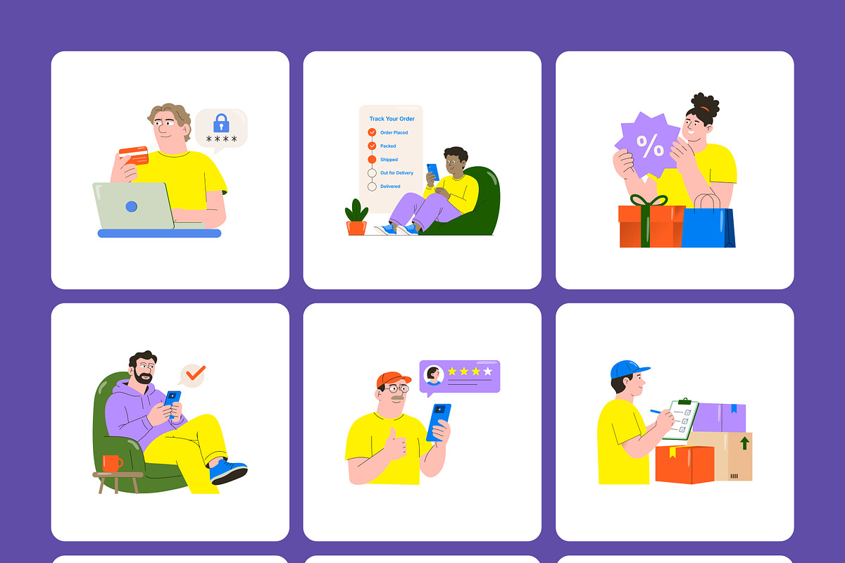 100 E-Commerce Flat Illustrations, a Person Illustration by Brickclay (Photo 12 of 13)