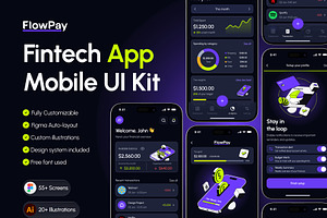 Finance App UI Kit, an UI Kit Template by Creative Graphics