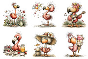Whimsical Summer Flamingo Clipart, an Illustration by Dream Creation (Thumbnail 2 of 6)
