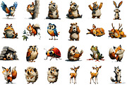 Quirky Woodland Animals PNG Clipart, an Illustration by Sublimation Artist (Thumbnail 3 of 7)