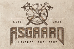 Asgaard Layered Label Font