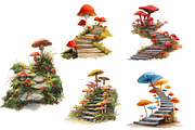 Mushroom Pathways Clipart, an Illustration by DreamArtGraphic (Thumbnail 3 of 4)
