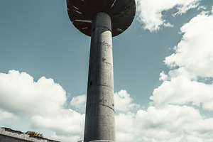 Concrete water tower view, an Architecture Photo by SkyNext