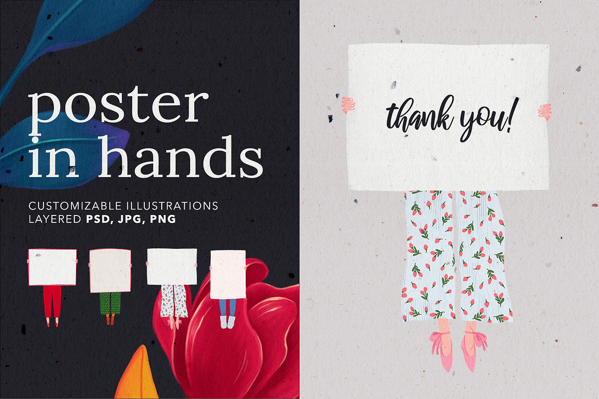 Banner / Poster in hands, an Illustration by likorbut