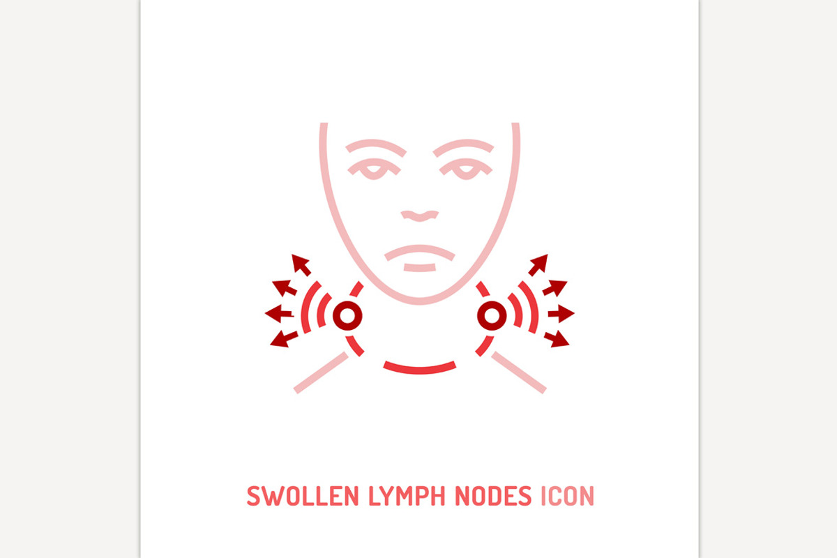 Swollen lymph nodes icon., an Outline Icon by Anna's Shop