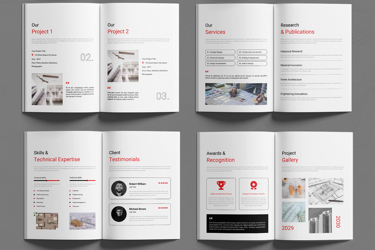 Architecture Portfolio Layout, a Brochure Template by MightyDesign (Photo 3 of 6)