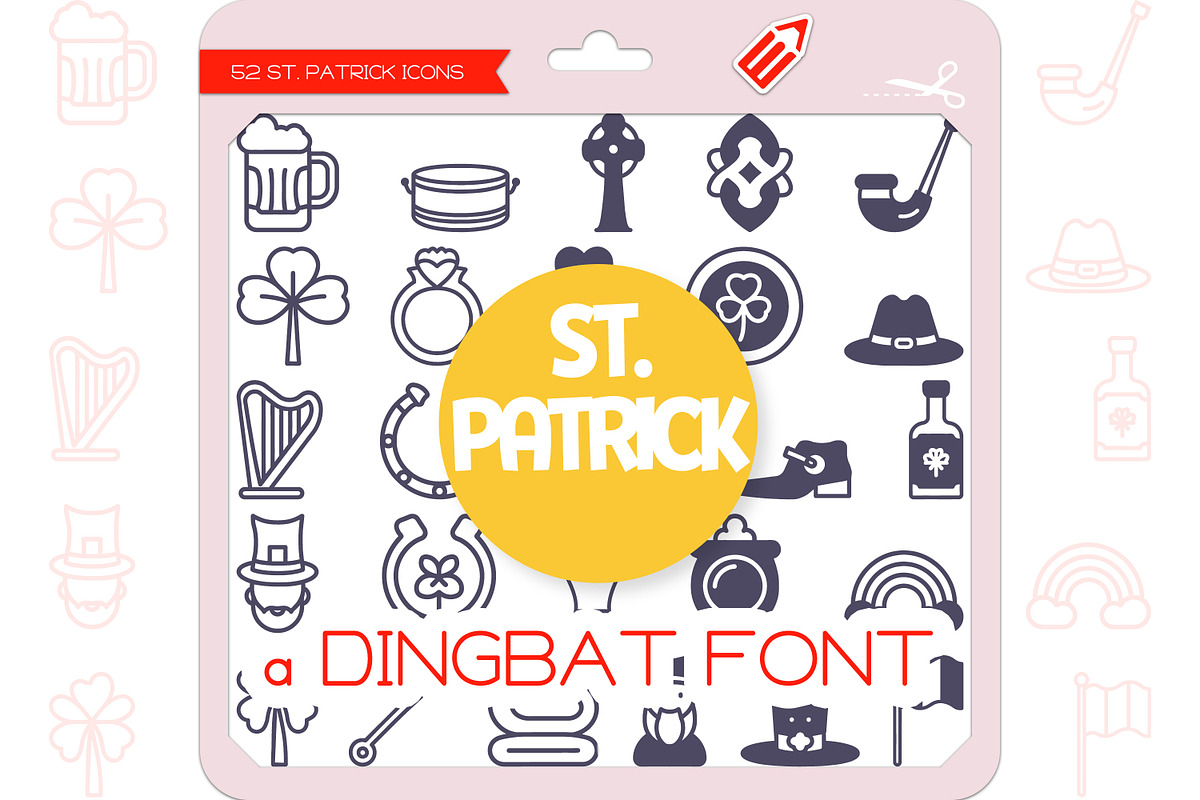St. Patrick Icons - Dingbat Font, a Symbol Font by WADLEN (Photo 1 of 7)