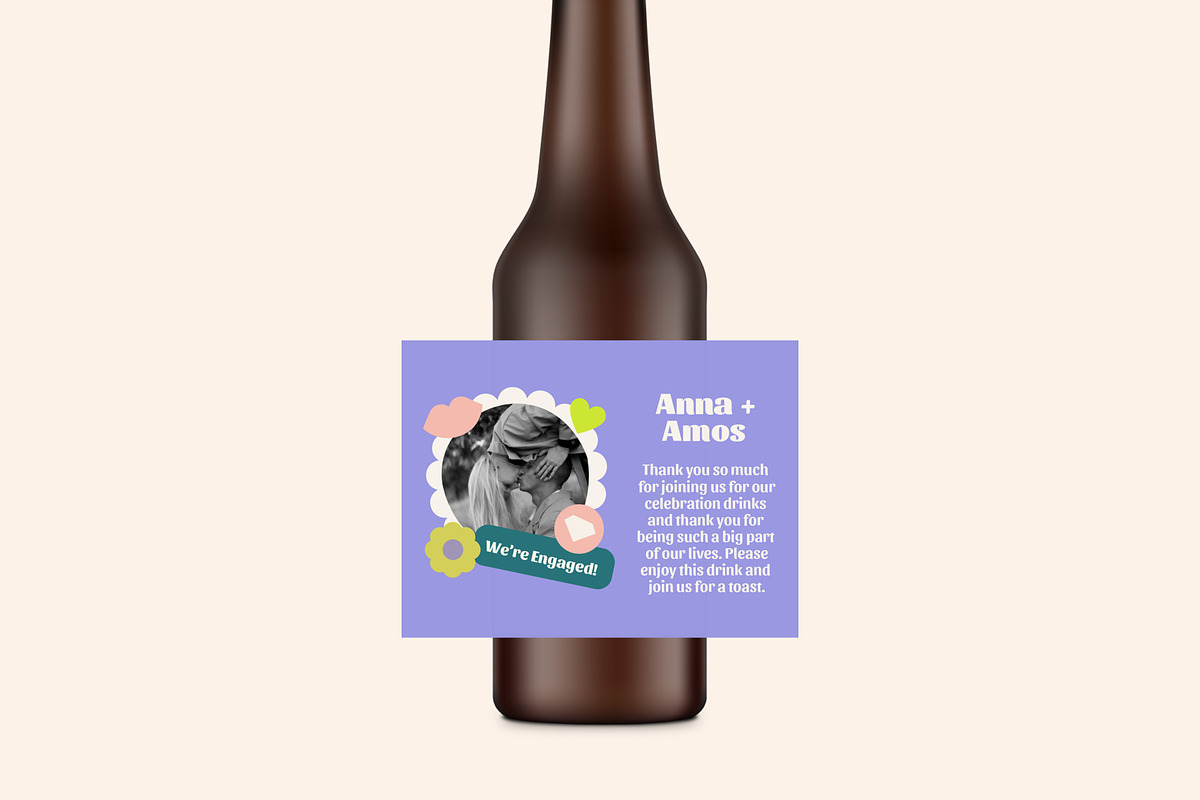 Anna + Amos Bottle Label Template, a Stationery Template by Mountain Folk Creative (Photo 1 of 5)
