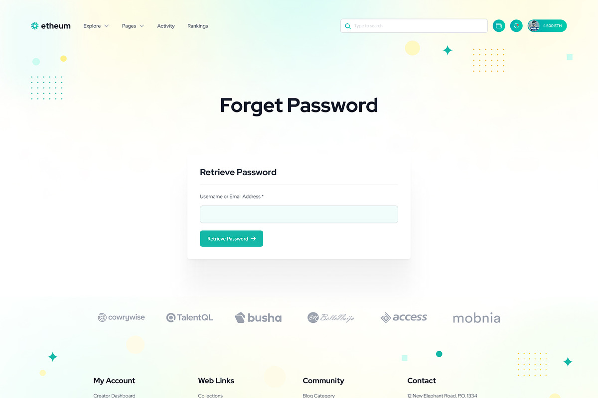Etheum - NFT Marketplace Figma UI, an UI Kit Template by Themeix (Photo 23 of 28)