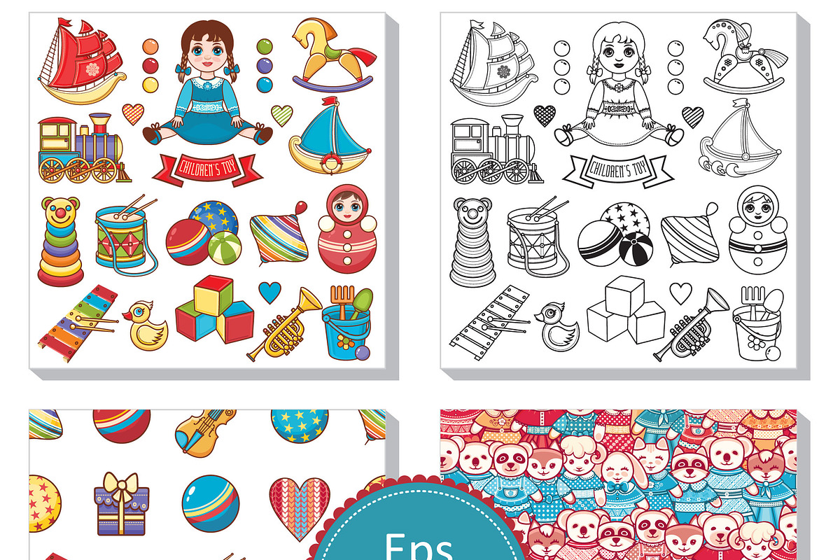 Children's toy. Baby. Seamless, a Pattern Graphic by Zoya Miller (Photo 4 of 7)