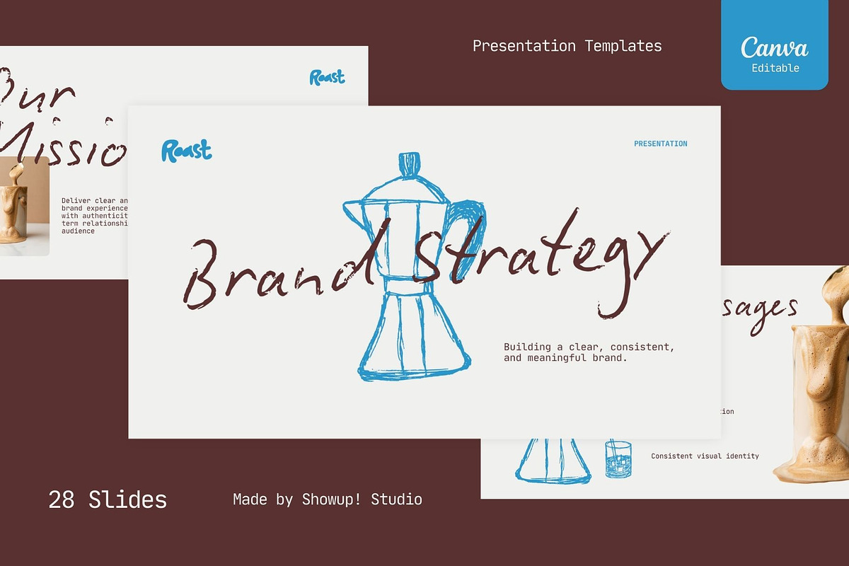 Café Brand Strategy Presentation, a Presentation Template by ShowUp! Studio (Photo 1 of 7)
