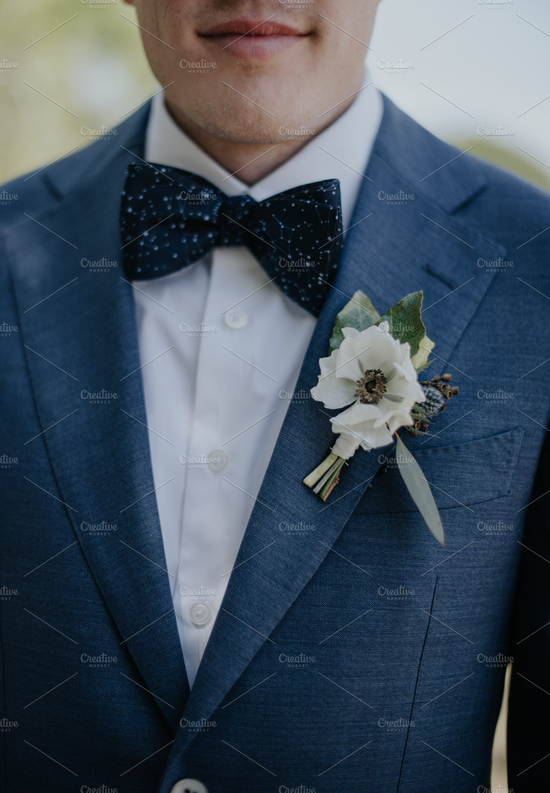 Vintage Bowtie Groom Flowers, a Holiday Photo by Nine Photography