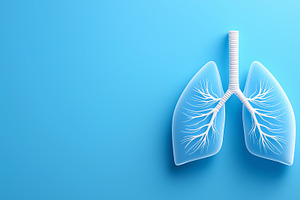 Human lungs with a trachea on a blue, a Health & Medical Photo by MistyDay